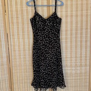 Ann Taylor Womens 6 Dress Sheath Sleeveless Silk Animal Print Party Evening Date